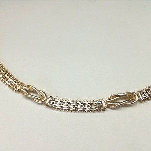  Gold 14kt 11.60gms Woven Wheat Link plus Interlocking Links - 7.25"