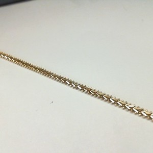  Gold 14kt 6.90gms Narrow Wheat Link Diamond Cut Bracelet, 8"