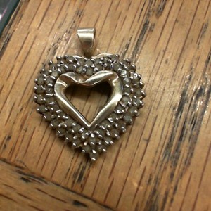Gold 10kt 3.60gms Pendant MULTI-SMOKEY DIAMONDS HEART PENDANT 