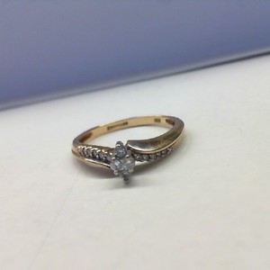  Keepsake Yellow Gold 10kt 2.50gms Pave Diamond Ring, Size 9