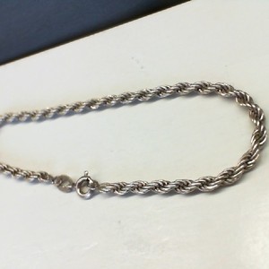  Silver 0.925% 4.90gms Rope Chain Bracelet, 7"
