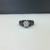  Antiqued Silver 0.925% 3.80gms Ring with Large Clear Faceted Stone, Size 7