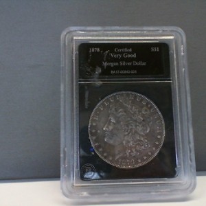 Coins 1878S CERTIFIED VERY GOOD MORGAN SILVER DOLLAR IN CASE
