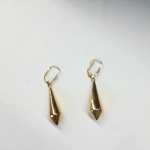 Gold 18kt 2.90gms Elongated Teardrop Shaped Art Deco Dangle Earrings
