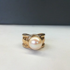 Gold 14kt 7.70gms Peter Brams Designs PBD 14k Large Pearl Ring, Size 6
