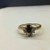  Gold 10kt Yellow 1.90gms Teardrop Dark Blue Sapphire Ring, Size 7