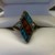  Silver 0.925% 3.50gms Vintage Mosaic Turquoise & Spiny Oyster Ring