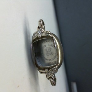 White Gold 14kt & Diamond 4.30gms Antique Elgin 4156 Women's Watch Case by Ross