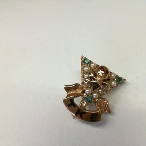  Gold 12kt 2.40gms Gold 2.40gms Vintage Tau Kappa Epsilon Skull Pin 10k Gold
