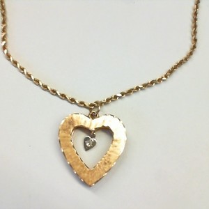  Heavy Yellow Gold 14kt 13.20gms 2 Layer Heart Necklace