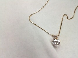 Gold 14kt Fine Yellow 1.50gms Box Chain & 14K Heart Shaped Pendant
