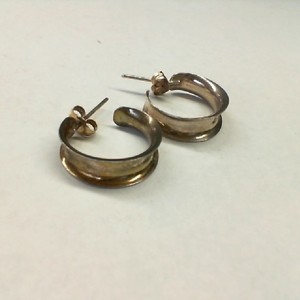  Sterling Silver 0.925% 2.30gms Flared Hoop Post Earrings