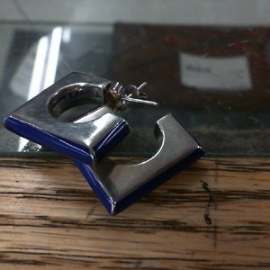  Vintage Sterling Silver 0.950% 10.70gms Square Lapis Lazuli Earrings from Taxco