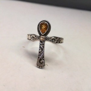  Sterling Silver & 18K Gold Plated 0.925% 3.00gms ONK Ring with Golden Citrine 