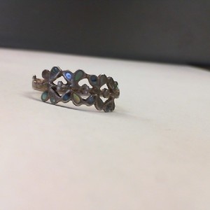  Sterling Silver 0.925% 1.80gms Dainty Abalone Inlay Dragonfly Band - Ring