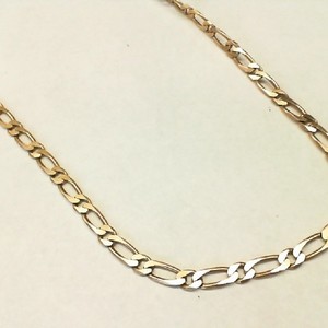  Gold 14kt Italian 25.60gms Figaro Chain 24.5" Long 5mm Wide