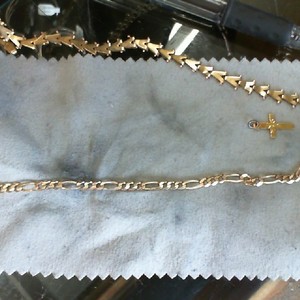  Yellow Gold 14kt Yellow 3.10gms Figaro Link Bracelet, 7.5" Long, 3mm Wide