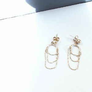 Gold 14kt 1.00gms Earrings - Dangling Tripple Chains
