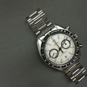 Omega Speedmaster Racing 44.25 mm, steel on steel watch with Book and Wolf Case