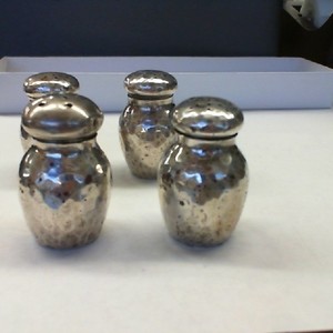 Miniature Sterling 109-5 Hammered Salt, Pepper or Spice Shakers (Sold Each 1)