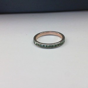  Sterling Silver 0.925% 2.40gms Eternity Ring with Green Jewels, Size 10