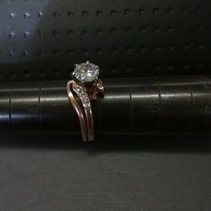  14K YELLOW GOLD WEDDING SET WITH .75CT CENTER DIAMOND 