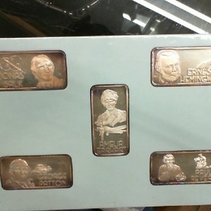 Our Greatest Americans 1 Oz .999 Silver Bars Set by Hamilton Mint 