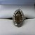  18K YELLOW GOLD RING WITH MARQUISE CUT 3CT SMOKEY TOPAZ AND 16 DIAMONDS .05CT E