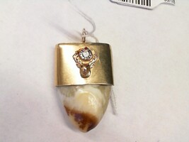 Elk Ivory Set into 14K Masonic Elks Pendant, 4.6gr total