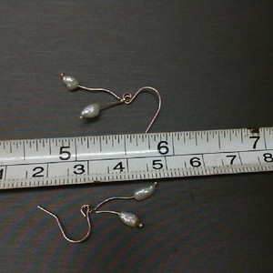  FRESH WATER 2 PEARL DROP EARRINGS 14K WIRE