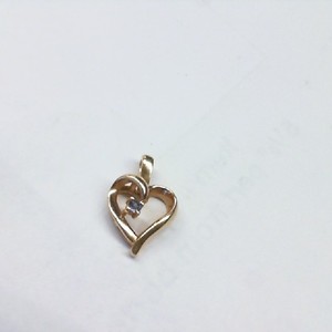 Yellow Gold 14K Pendant 1.1gr Heart with Small Sapphire