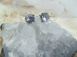  Light Blue Zircon Sterling Silver Studs 
