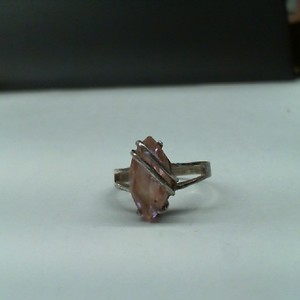Sterling Silver 0.925% 1.70gms Ring with Marquis Pink Stone, Size 5.75