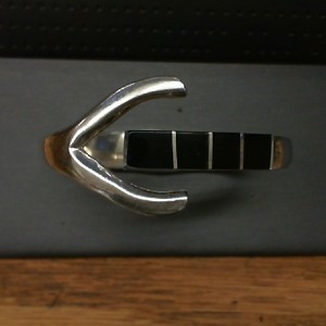  taxco clip closure onyx and silver bracelet