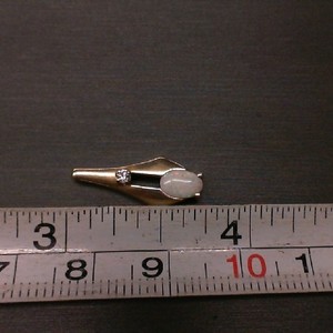  Gold Diamond and Opal Pendant 14K