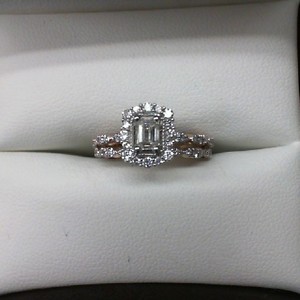  Celebration Ideal 3/4 CT. T.W. Emerald-Cut Certified Diamond Frame Scallop Shan