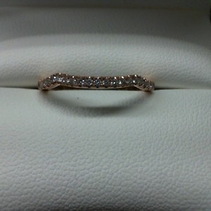  10k ROSE GOLD BAND WITH PAVE DIAMONDS