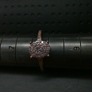  UNIQUE 14K ROSE GOLD DESIGNER ROUND CUT DIAMOND ILLUSION SHANK RING