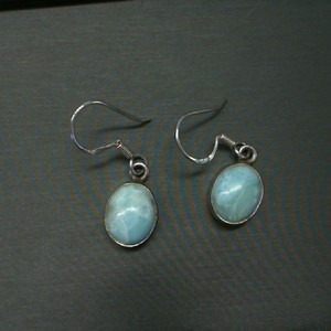  LARIMAR EARRINGS SET IN STERLING SILVER