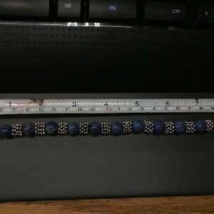 STERLING SILVER AND DENIM BLUE LAPIS LAZULI BRACELET