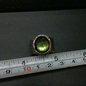 Silpada Sterling Silver Green Faceted Stone Daintree Ring