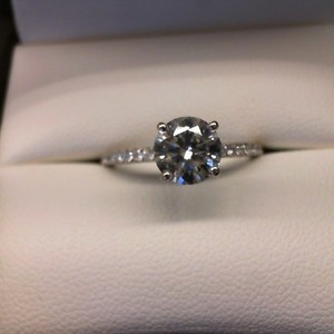 1.5CT LAB DIAMOND WITH PAVE SET DIAMONDS ON BAND 