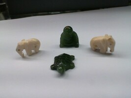 Jade or Ivory Miniature Figures - Turtle, Elephant or Buddah