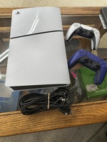 Playstation Ps5 digital 1 TB with power cord, hdmi, and 2 controllers
