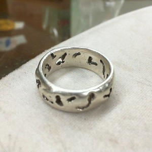  Heavy Sterling Silver 0.925% 9.80gms Custom Made Cutout Band, Size 9