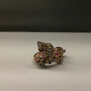  Tri-Color Gold 10kt 5.90gms Ring 10K with Mulitple Colored Gemstones, Size 6.75