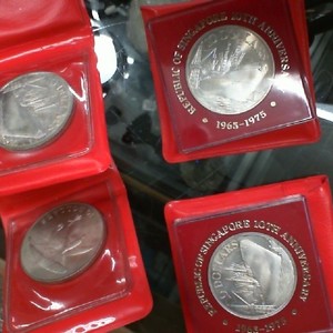 Sigapore Silver Proof $10 Coin, .90 Silver, 31.1gr $75 Each or 10th Anniversary 