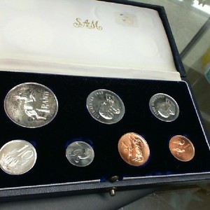 South Africa 1965 7-Coin Set (aged patina on big coin)