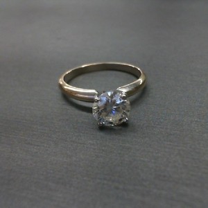  White Gold 14kt 2.30gms Ring, 1+ct Lab Grown Diamond Solitaire, Size 5.75