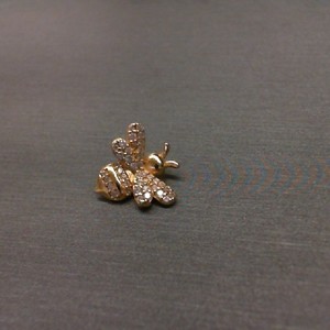 Gold Plated Sterling Silver Jeweled Bee Pendant